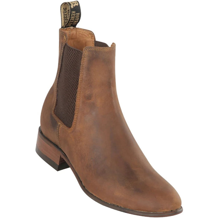 Botin Chelsea de Cuero con Punta Redonda Miel