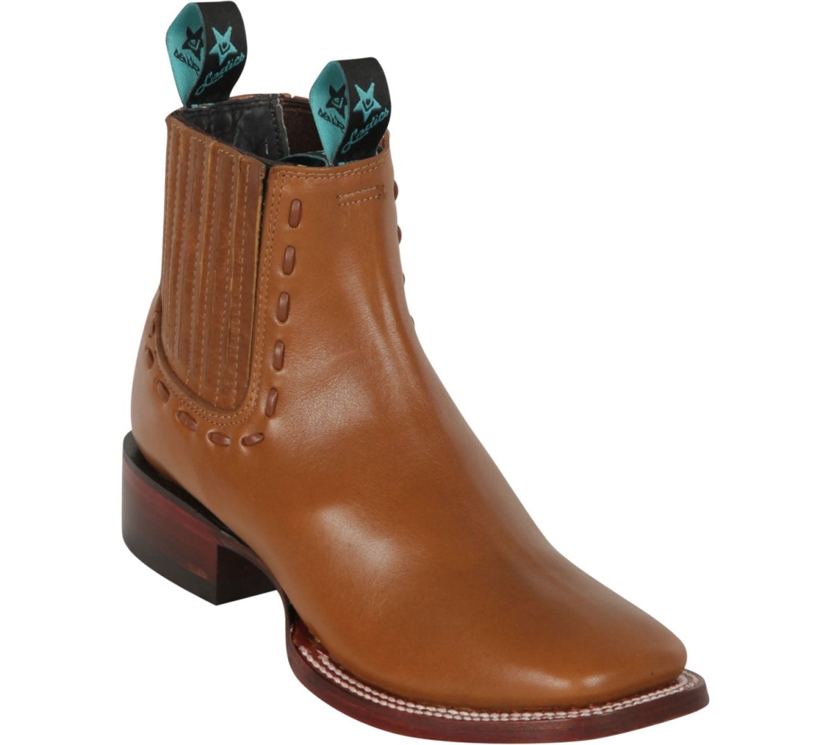 Botines Charros de Cuero Original Punta Cuadrada Mujer