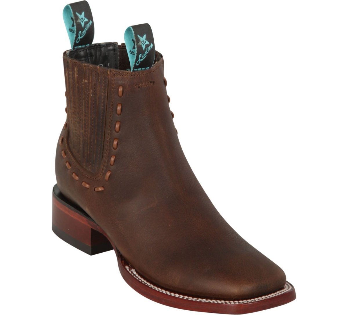 Botines Charros de Cuero Original Mujer Nuez Los Altos