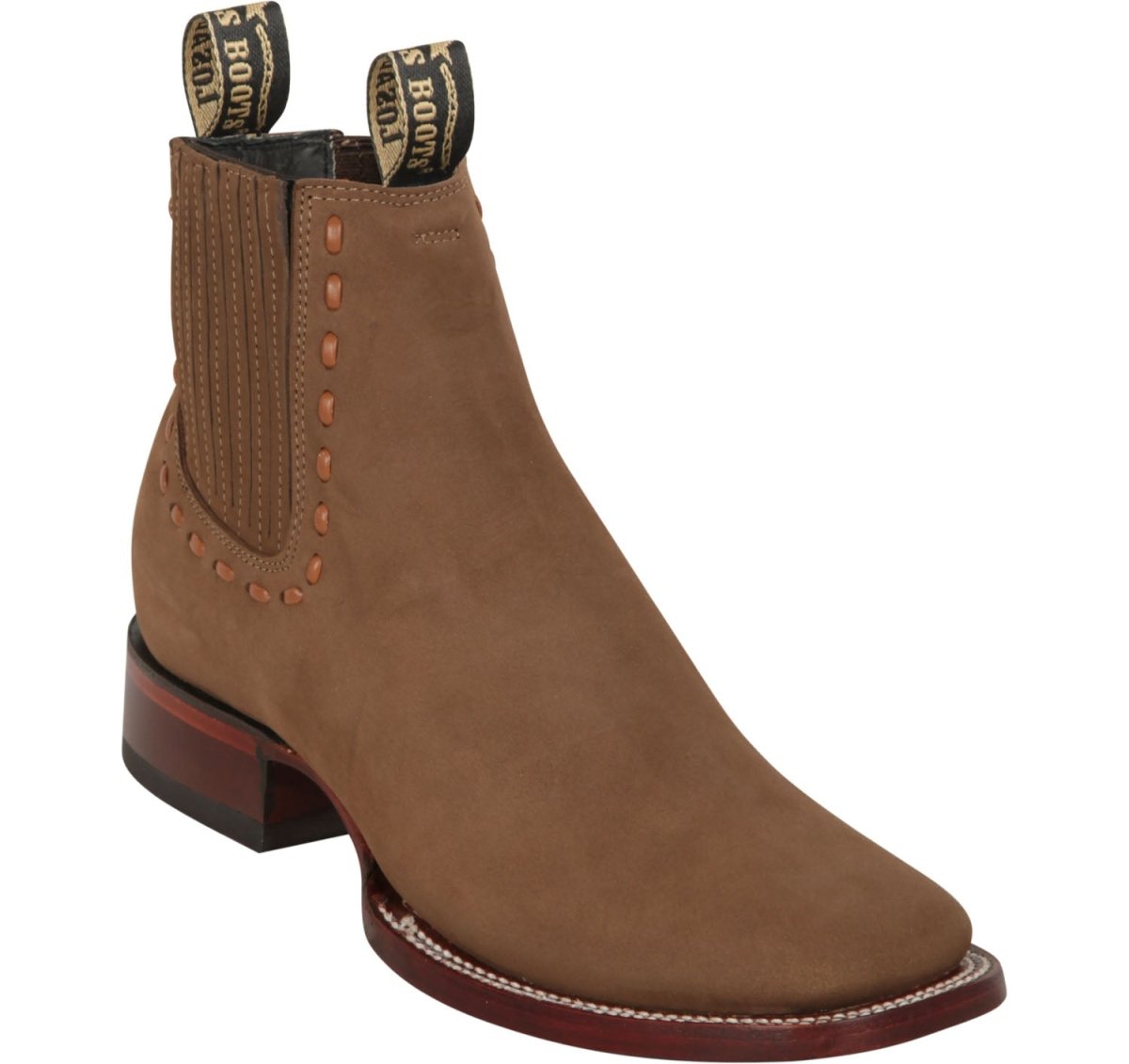 Botines Charros Cuero Original Punta Cuadrada Mujer