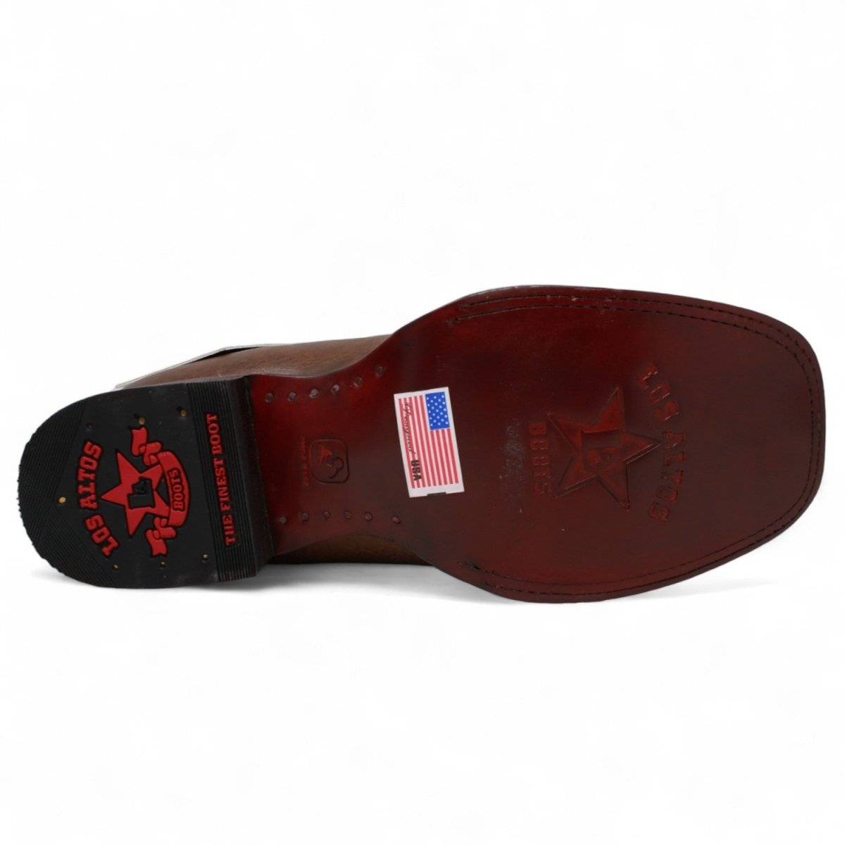 Botines Charros Cuero Rage Punta Cuadrada Nuez