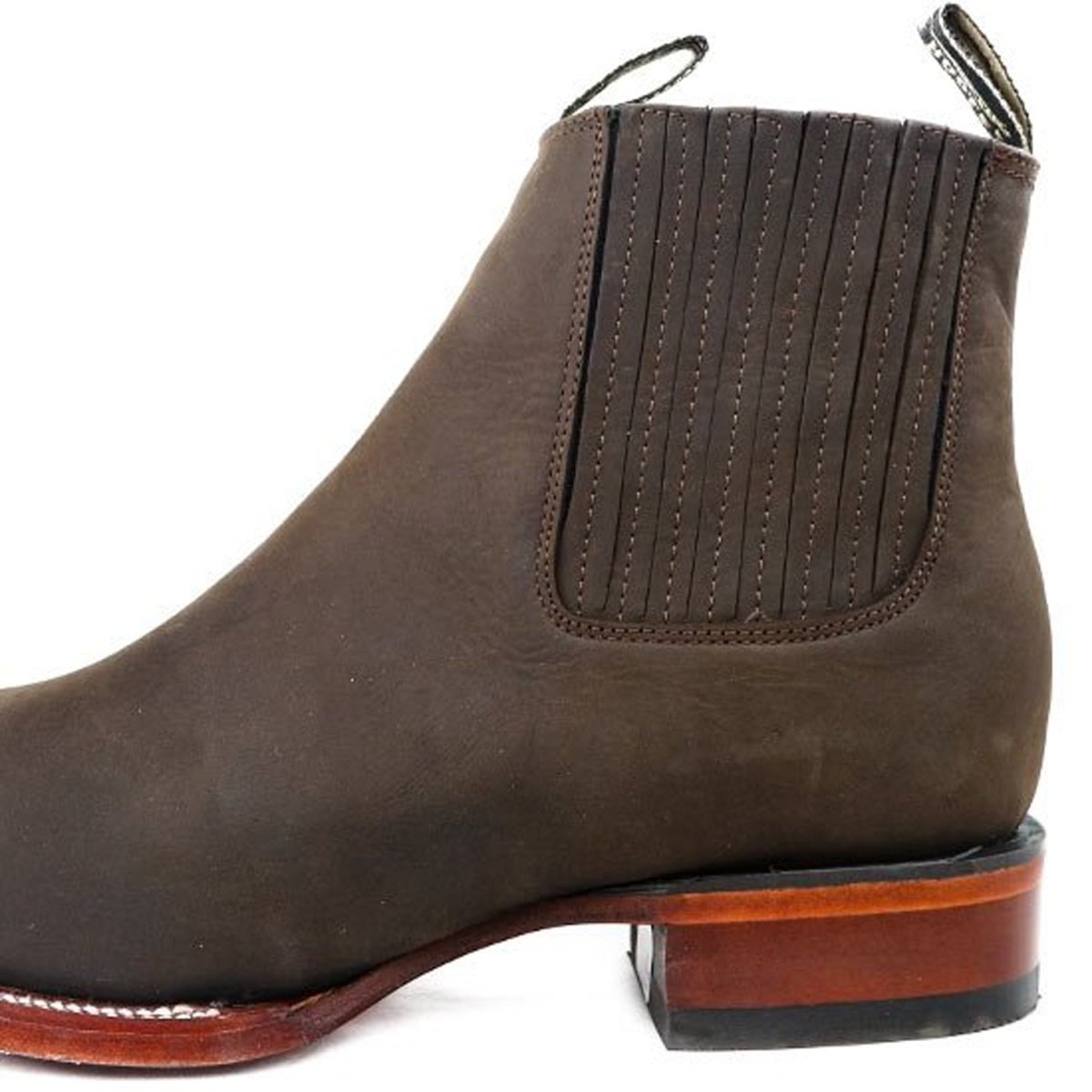 Botines Charros Gamuza Punta Cuadrada Los Altos Cafe