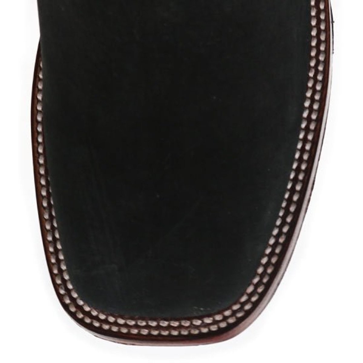 Botines Charros de Gamuza Punta Cuadrada Mujer Negro