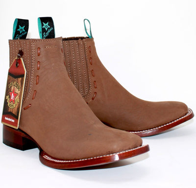 Botines Charros de Gamuza Mujer Taupe LAB-32B6361