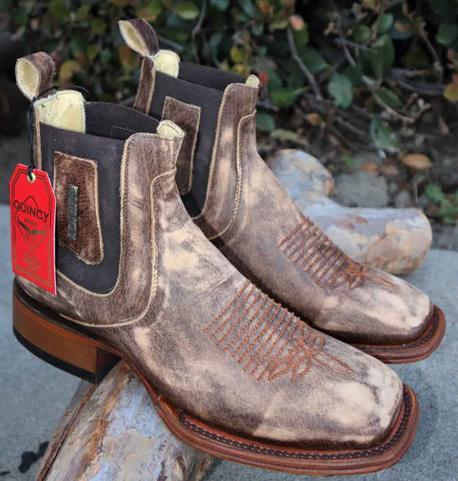 Botines Charros Quincy Punta Cuadrada Bronce