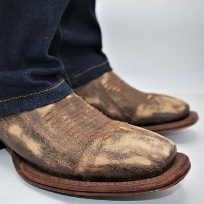 Botines Charros Quincy con Punta Cuadrada Miel