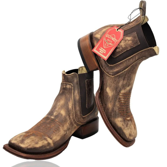 Botines Charros Quincy con Punta Cuadrada Miel