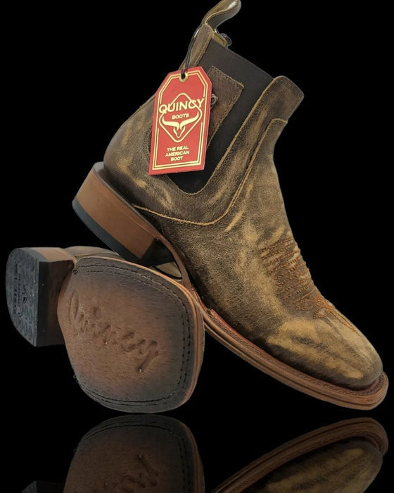 Botines Charros Quincy con Punta Cuadrada Miel