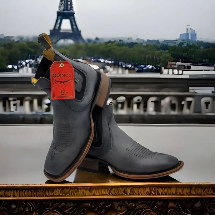 Botines Charros Quincy Cuero Volcano Punta Cuadrada