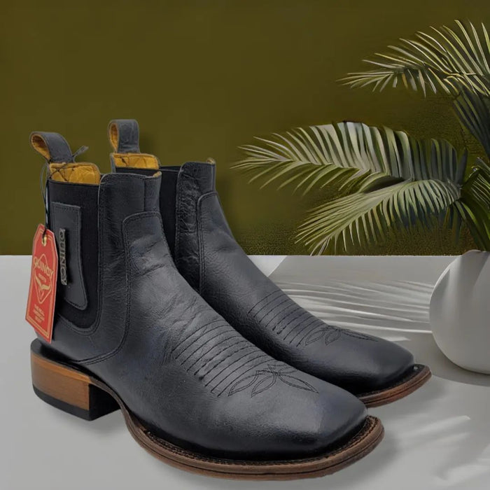 Botines Charros Quincy Cuero Volcano Square Toe