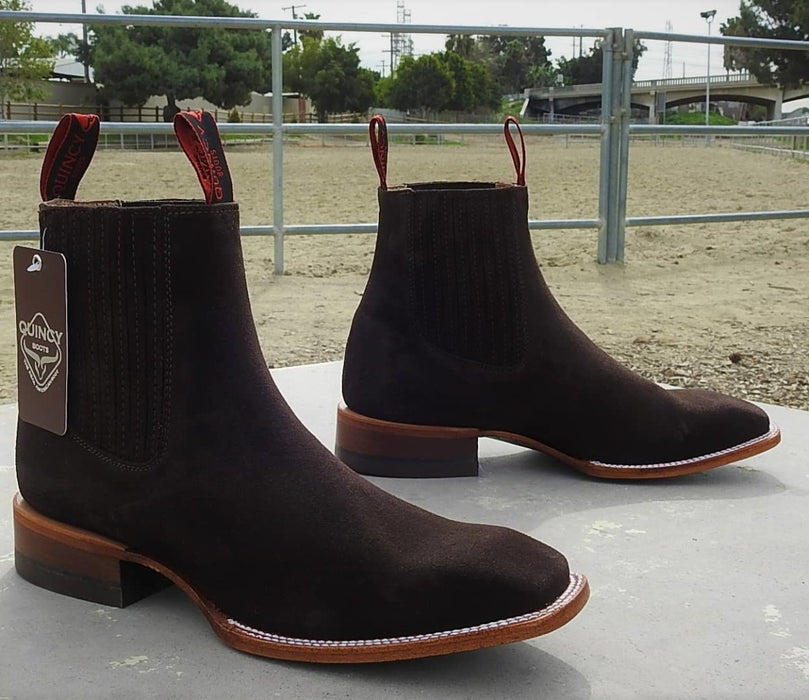 Botines Charros Quincy de Gamuza Chocolate