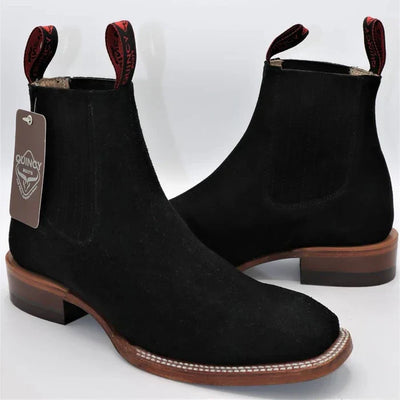 Charro Square Toe Black Suede Quincy Boots