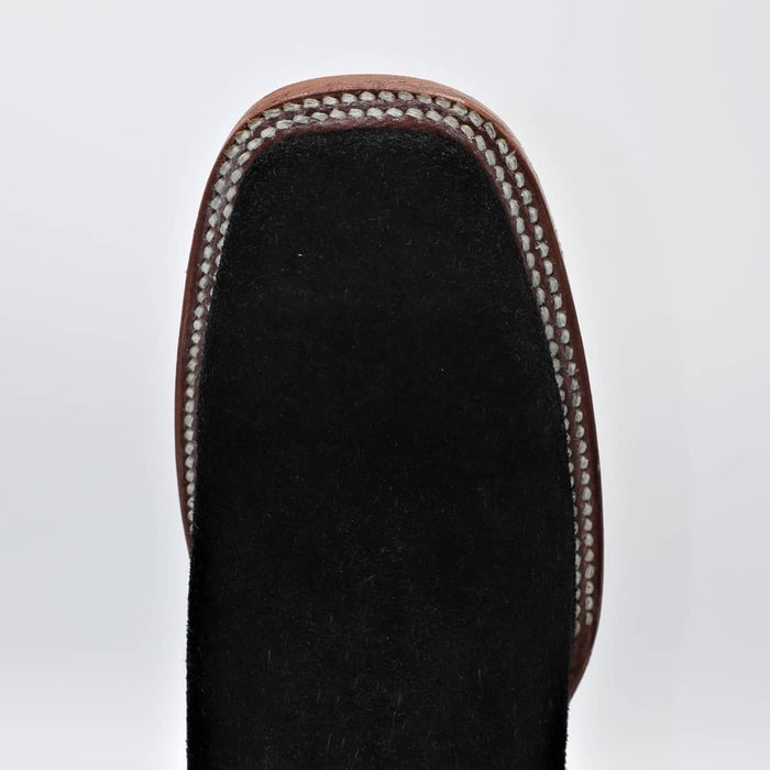 Botines Charros Quincy Gamuza Punta Cuadrada Negro