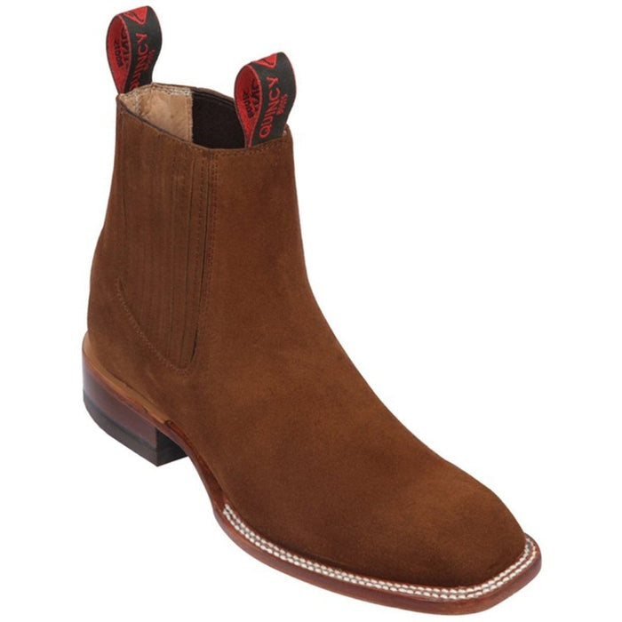 Botines Charros Quincy Gamuza Punta Cuadrada