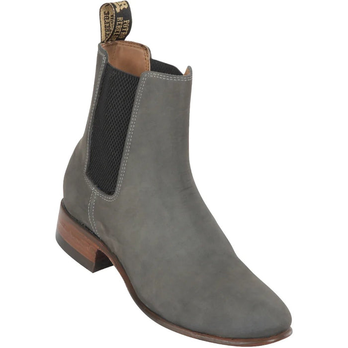 Chelsea Suede Round-Toe Boots with Rubber Sole