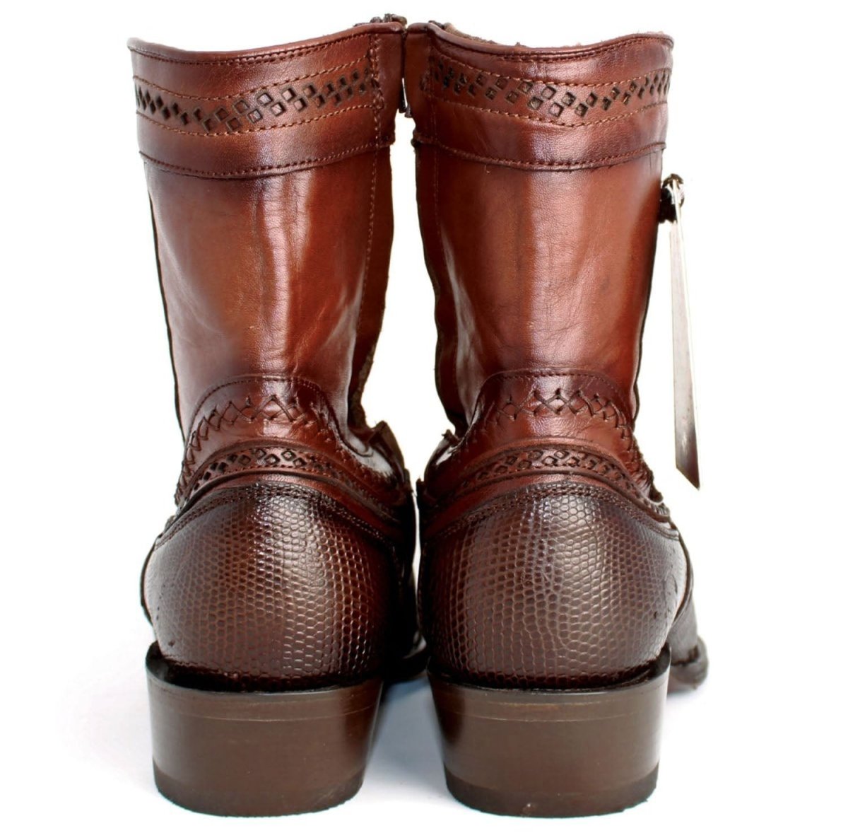 Botines de Armadillo Lizard Original Horma Europea Cafe