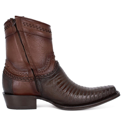 Botines de Armadillo Lizard Original Horma Europea Cafe