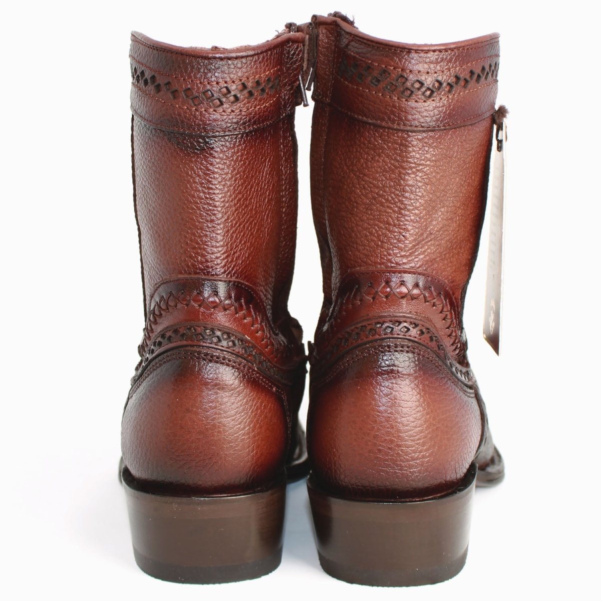 Botines de Cuero Punta Europea Café LAB-76B2716