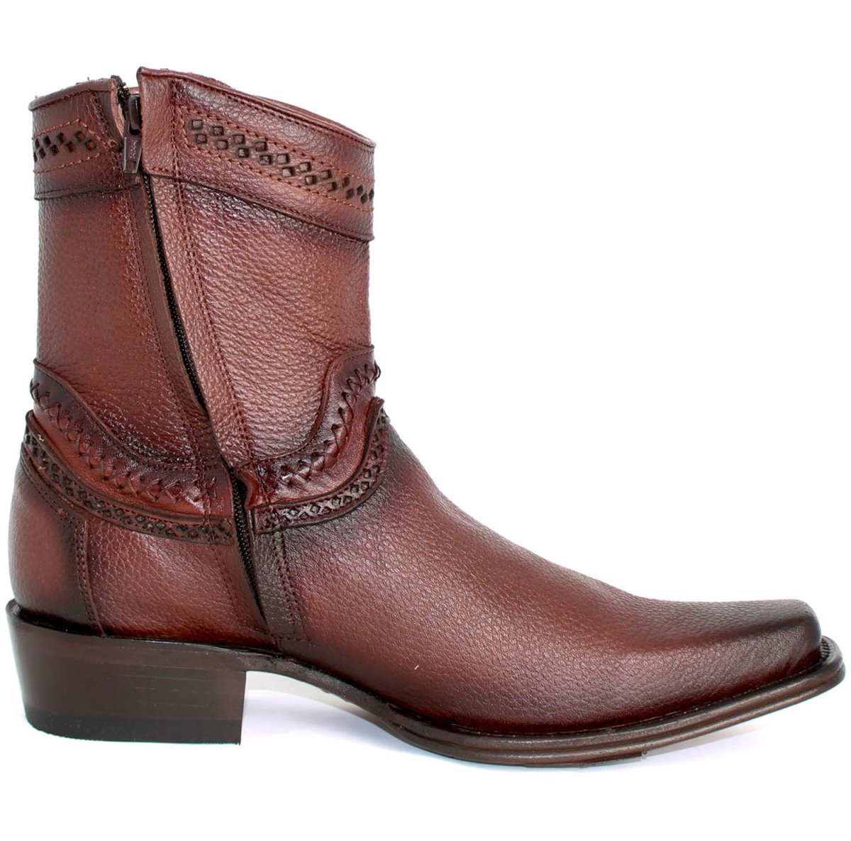 Botines de Cuero Punta Europea Café LAB-76B2716