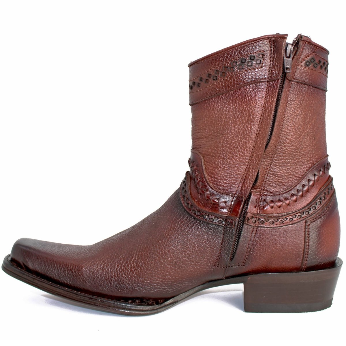 Botines de Cuero Punta Europea Café LAB-76B2716