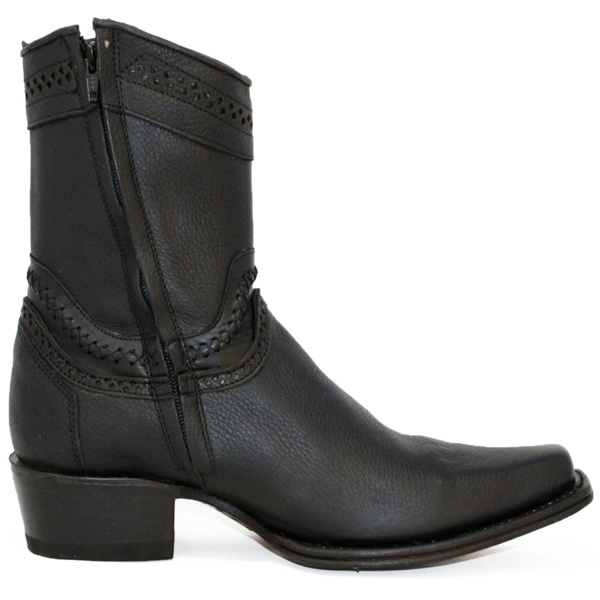 Botines de Cuero Original Punta Europea Negro LAB-76B2705