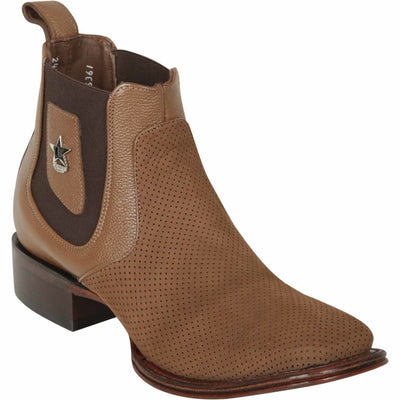 Botines de Gamuza Perforada Punta Cuadrada Los Altos Boots
