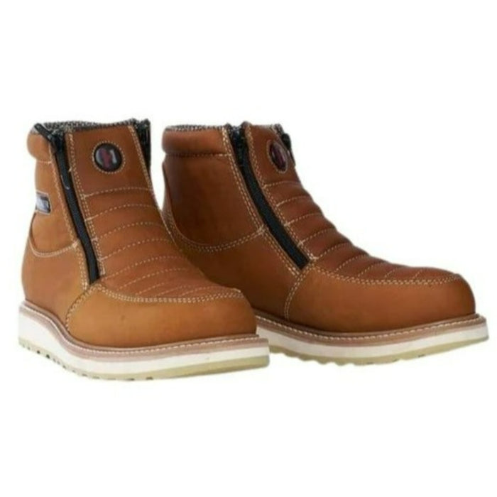 Botines de Trabajo Hammer con Doble Zipper Suela Doble Densidad Color Habana