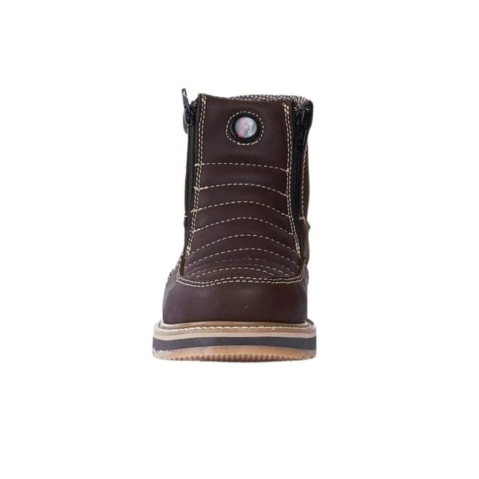 Botines de Trabajo Hammer Doble Zipper Suela Doble Densidad Color Cafe