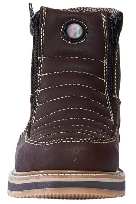 Botines de Trabajo Hammer Doble Zipper Suela Doble Densidad Color Cafe