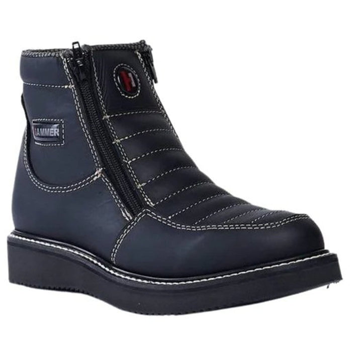 Botines de Trabajo Hammer Doble Zipper Suela Doble Densidad Color Negro