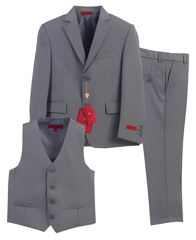 Boys 3 Piece Vest Formal Toddler Suits for Weddings With Pants Set Black