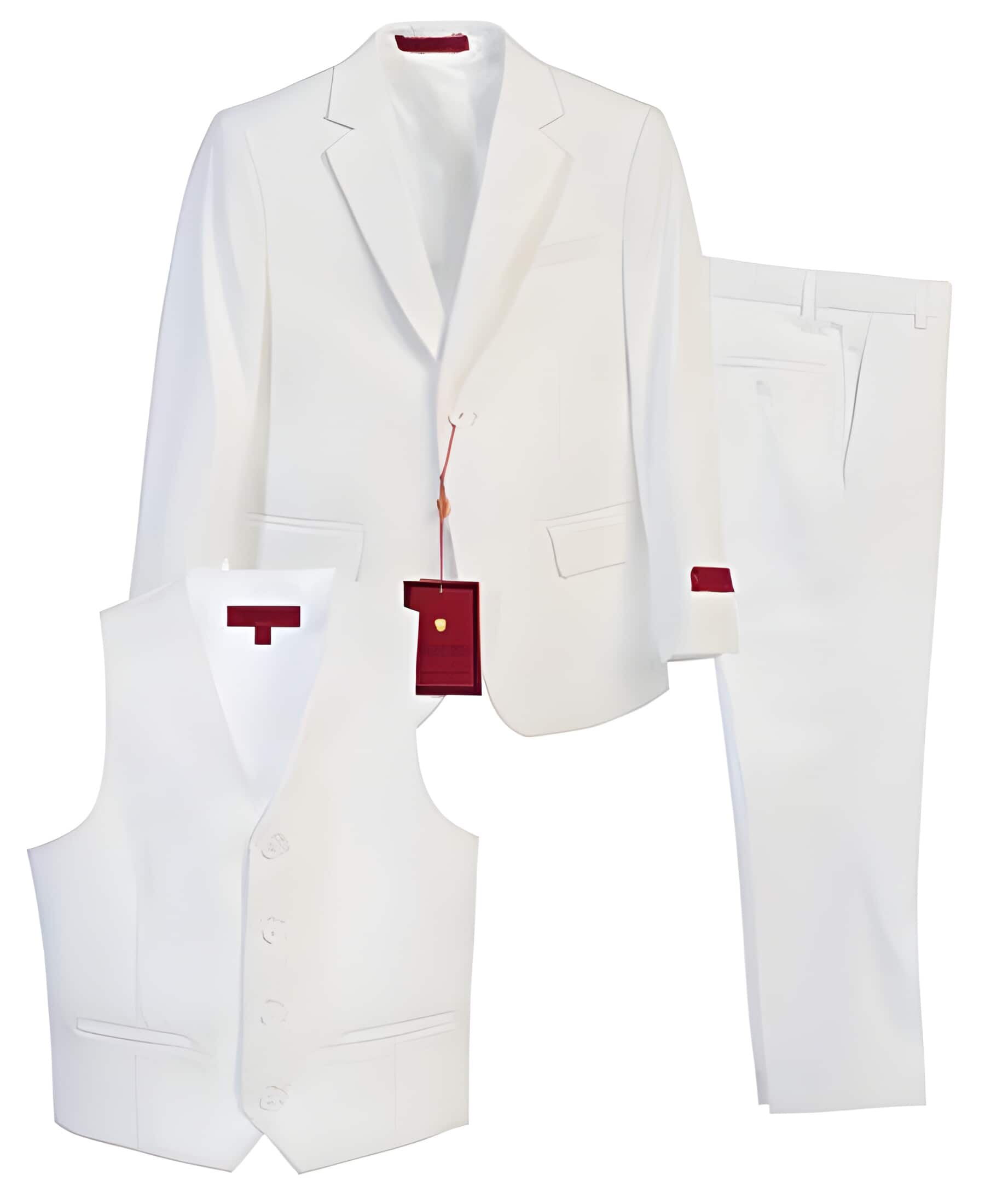 Boys 3 ~ Three Piece Vested Formal Toddler Suits For Men For Sale for Weddings With Pants Set White