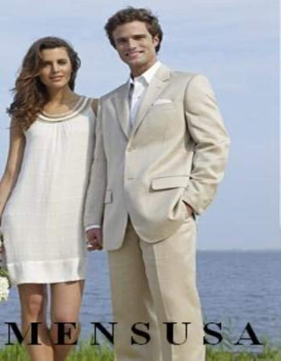 Linen Suit for Men in Light Tan - Summer & Beach Wedding