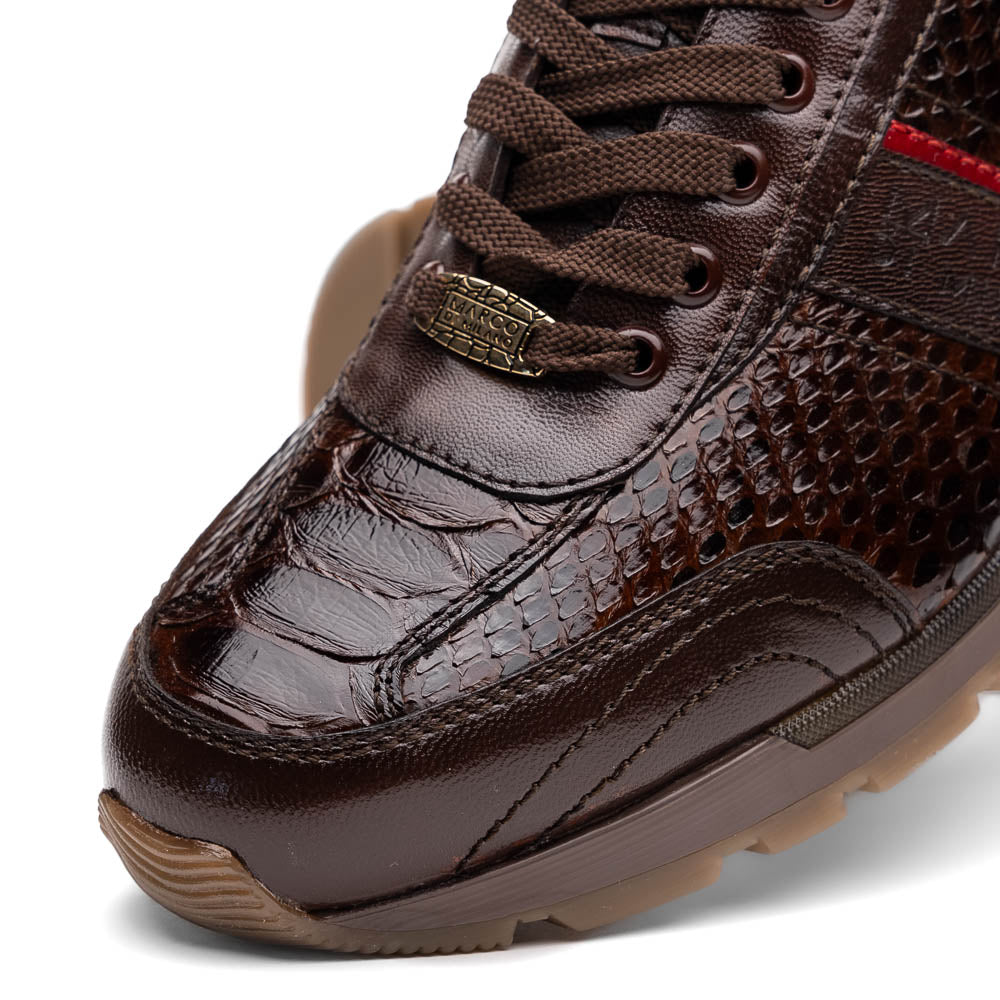Marco Di Milano Brescia Python & Calfskin Sneakers Brown