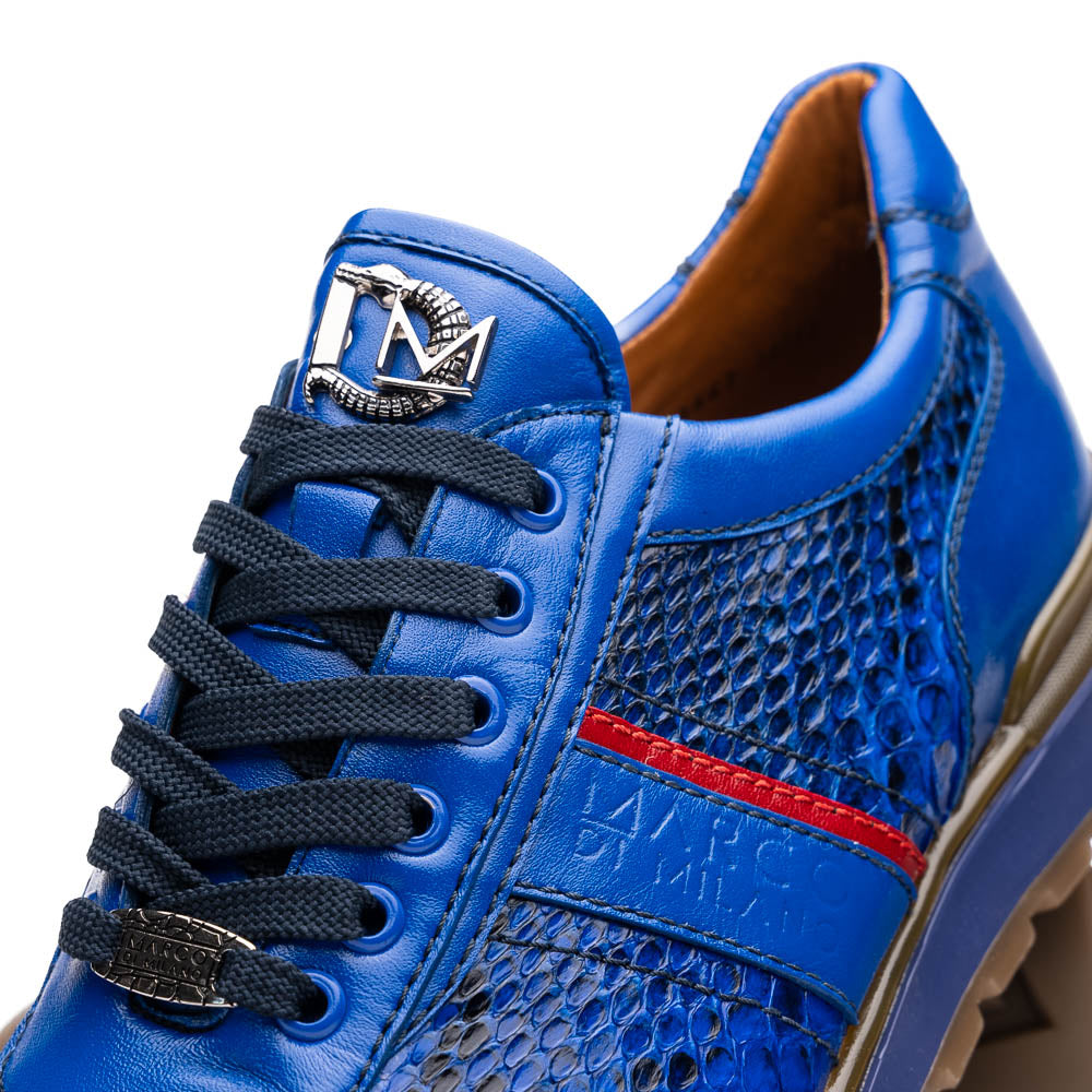 Marco Di Milano Brescia Python & Calfskin Sneakers Blue