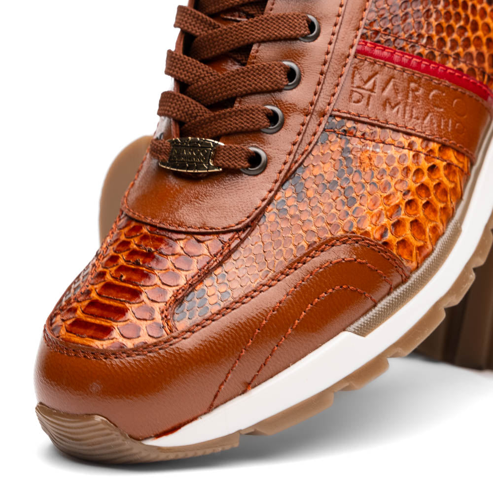 Marco Di Milano Brescia Python & Calfskin Sneakers Honey