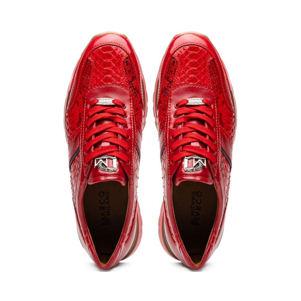 Marco Di Milano Brescia Python & Calfskin Sneakers Red