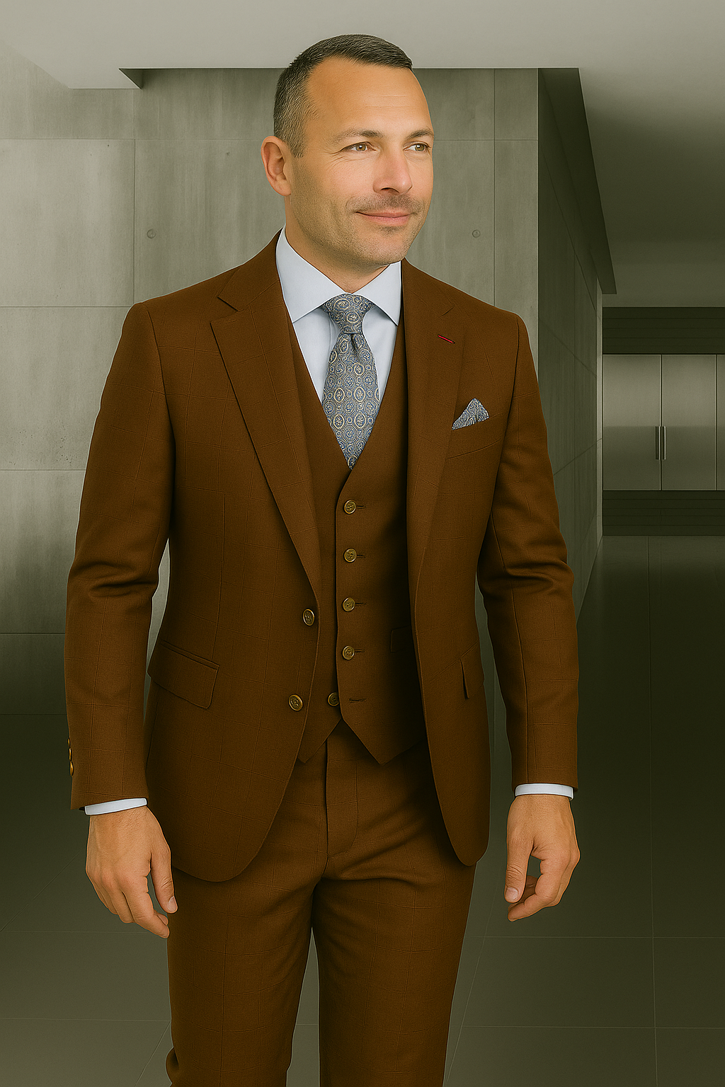 Italian Wool Three-Piece Suit by Statement