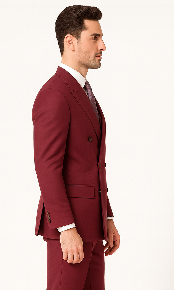 Burgundy ~ Maroon Suit ~ Wine Color Double Breasted Suits