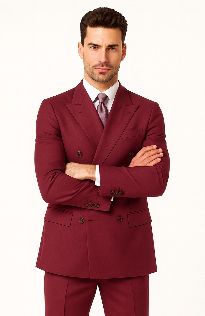 Burgundy ~ Maroon Suit ~ Wine Color Double Breasted Suits