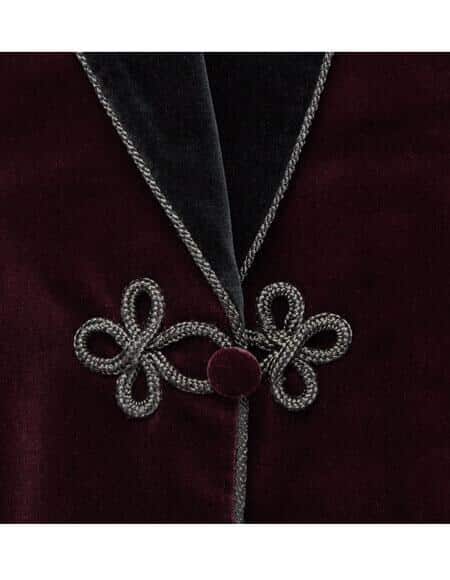 Burgundy Slim Fit Two-Tone Cotton Velvet Tuxedo jacket ~ Burgundy Tuxedo