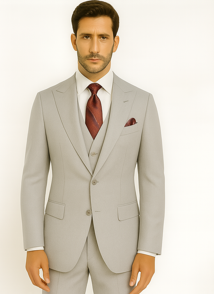 Burgundy Traditional Steve Harvey Style for Men Classic Fit Suit