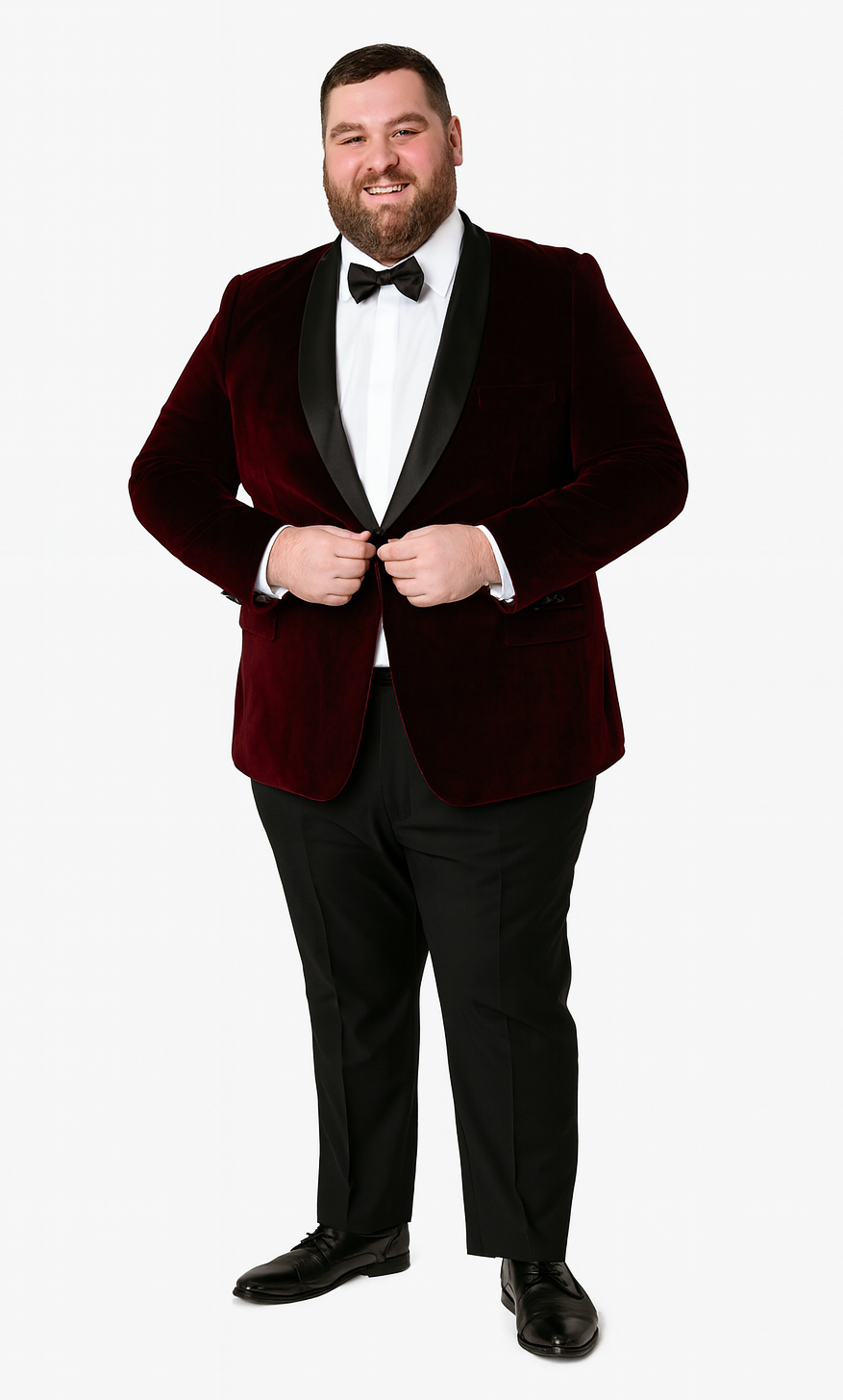 Burgundy Tuxedo Jacket, Black Satin Shawl Lapel β Slim Fit