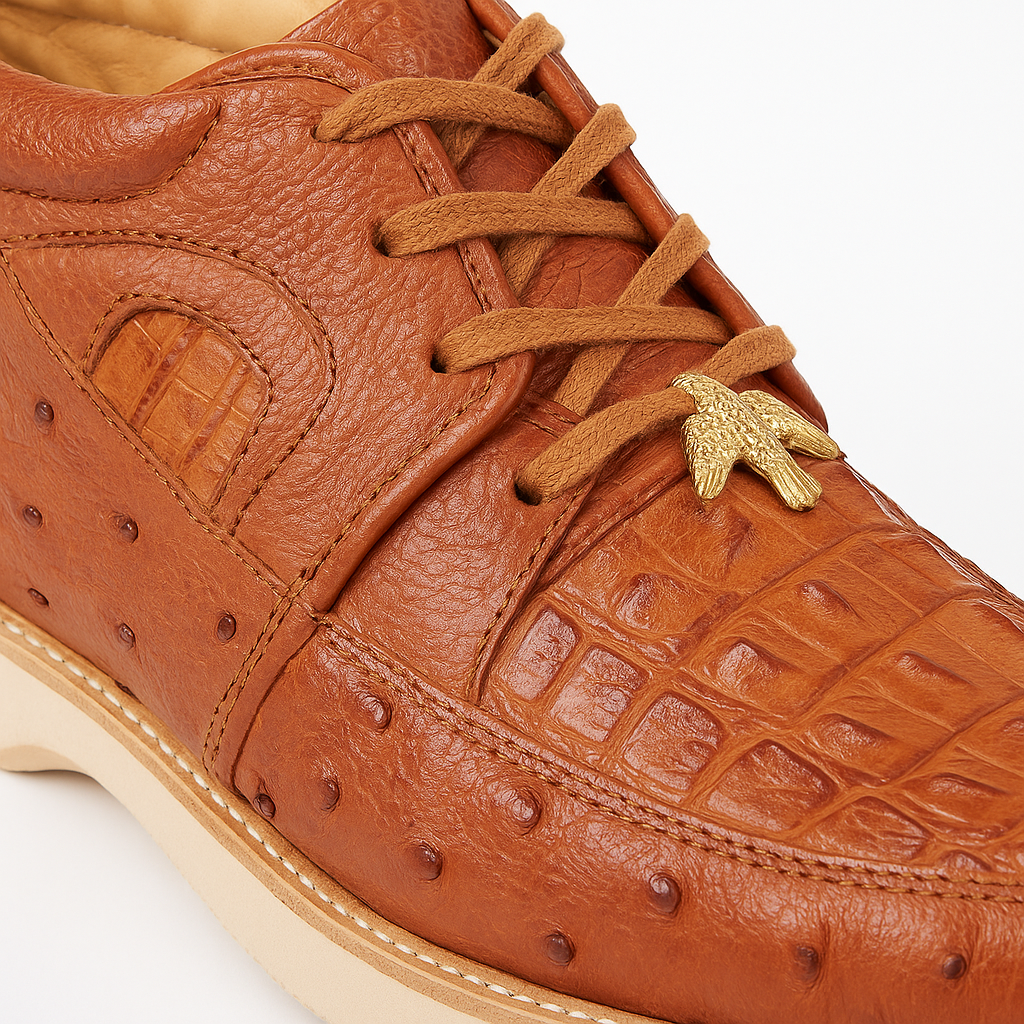 Caiman & Ostrich Skin Western Shoes for Men