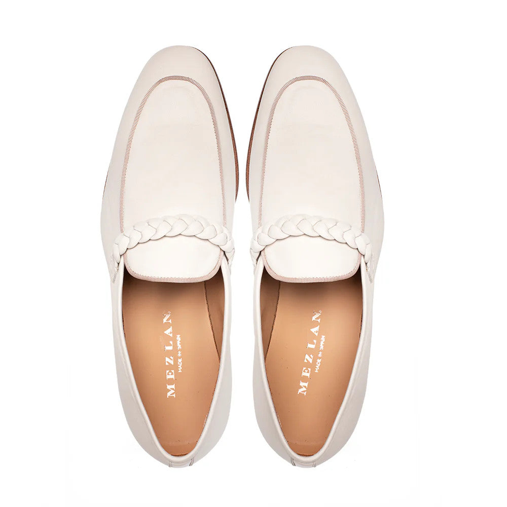Parole Penny Loafer Calfskin Bone by Mezlan