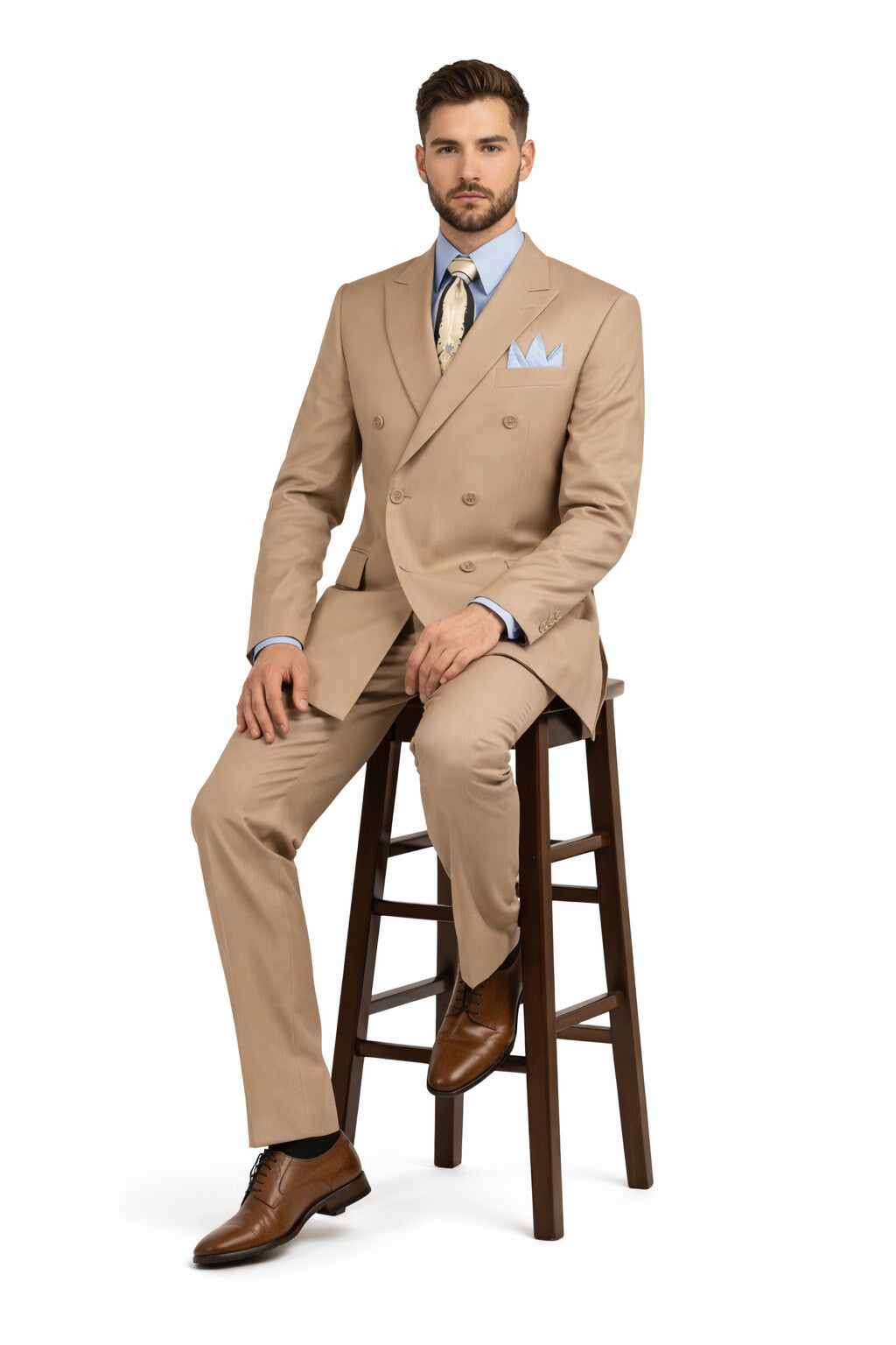 Apollo King Men's 2pc Double Breasted Outlet Suit Pleated Pants