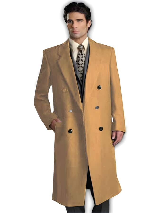 Double Breasted Wool Topcoat for Men