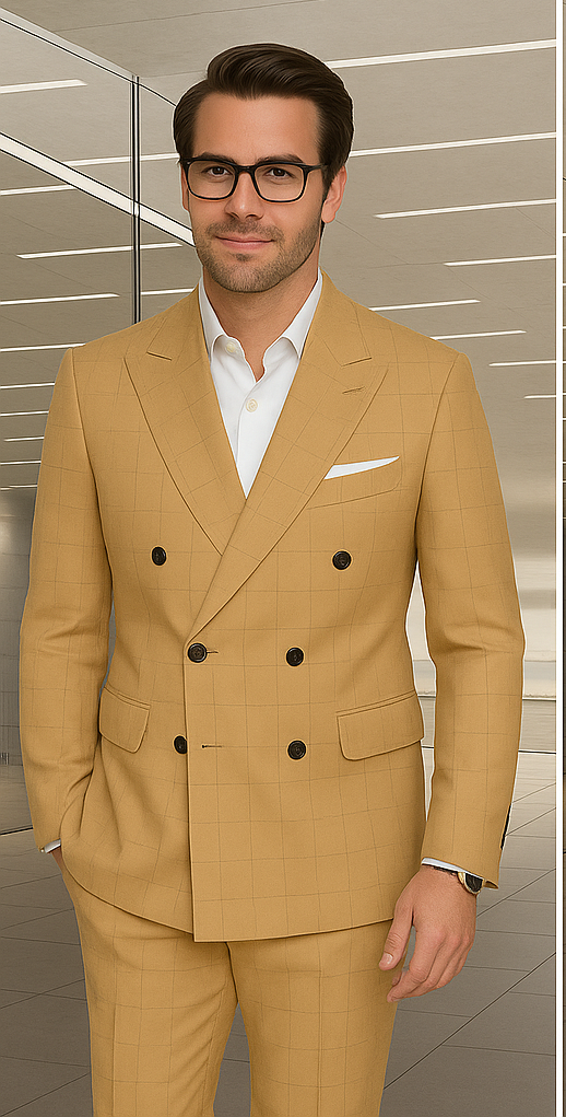 Italian Wool Double Breasted Business Suit