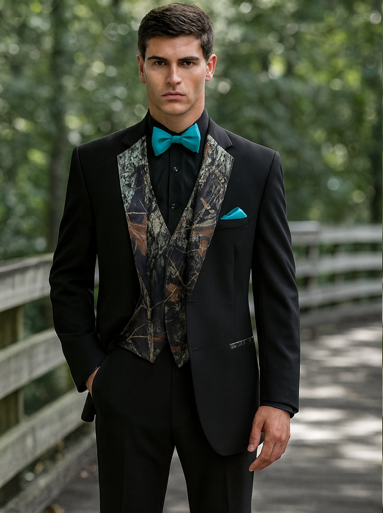 Single Breasted Camouflage Tuxedo Suit