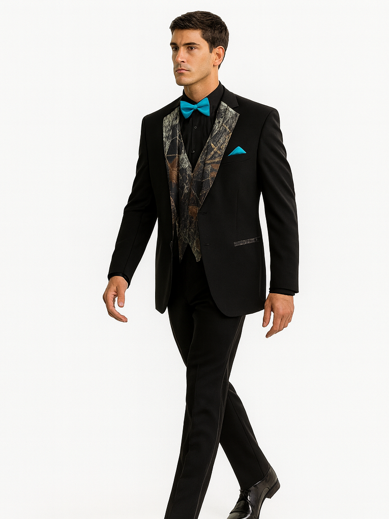 Single Breasted Camouflage Tuxedo Suit